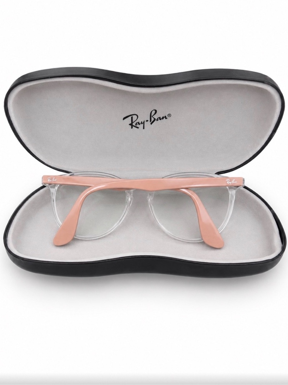 EUC Ray-Ban Clear Frame Glasses with Pale Pink Temples( prescription) - Picture 2 of 7